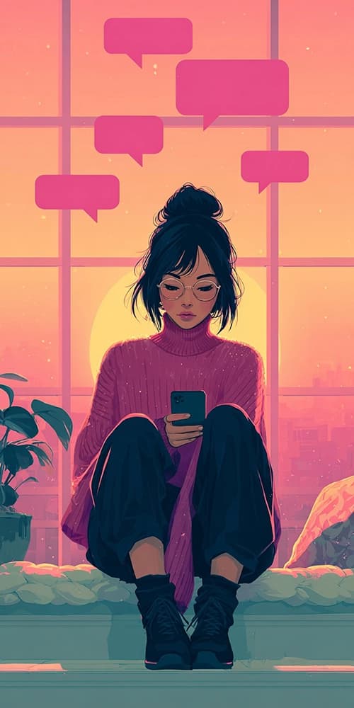 スマートフォンでAIを使うクリエイター